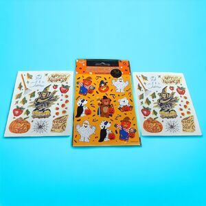 Vintage Halloween Stickers Dogs Bears Pumpkin Mummy Ghost Witch Trick or Treat